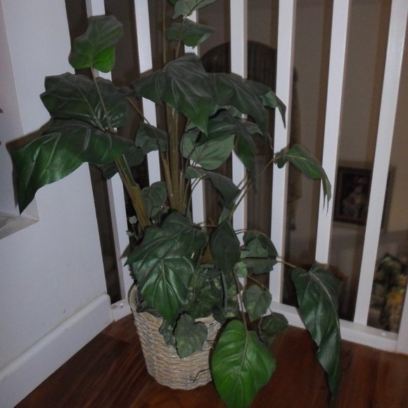 Fabric Foliage Arrangement in a Basket Planter - Picture 8 of 8